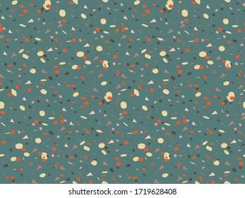 Terrazzo floor tile abstract handcrafted seamless pattern. Craquelure mosaic geometric texture to simulate granite. Stone pavement tiles endless background Vector illustration