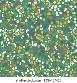 Terrazzo flooring, blue seamless pattern background texture. Abstract vector design for print on floor, wall, tile or textile