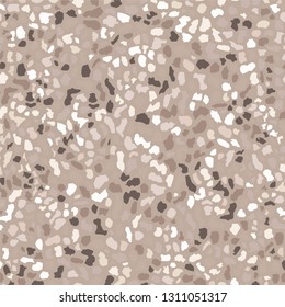 Terrazzo flooring, brown seamless pattern background texture. Abstract vector design for print on floor, wall, tile or textile