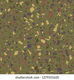 Terrazzo flooring brown seamless pattern. Abstract background. Marble texture. Tiles illustration. Colored modern surface. Natural stone - Vector