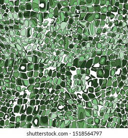 Terrazzo flooring green vector seamless pattern in cool colors.