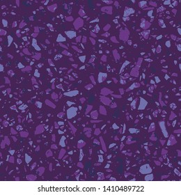 Terrazzo flooring purple seamless pattern. Abstract background. Marble texture. Tiles illustration. Multicolor modern surface. Natural stone - Vector