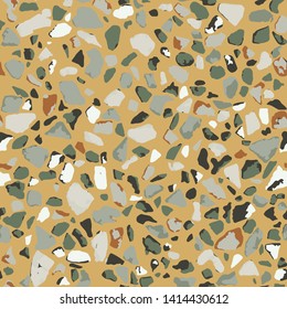 Terrazzo flooring, seamless colorful pattern background. Abstract vector texture design for print on floor, wall, tile or textile