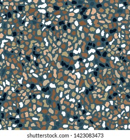 Terrazzo flooring, seamless colorful pattern background. Abstract vector texture design for print on floor, wall, tile or textile