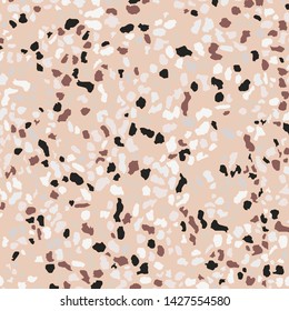 Terrazzo flooring, seamless colorful pattern background. Abstract vector texture design for print on floor, wall, tile or textile