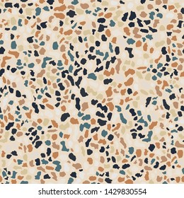 Terrazzo flooring, seamless colorful pattern background. Abstract vector texture design for print on floor, wall, tile or textile