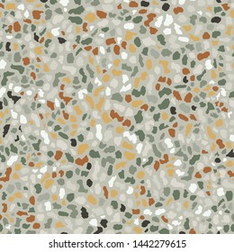 Terrazzo flooring, seamless colorful pattern background. Abstract vector texture design for print on floor, wall, tile or textile