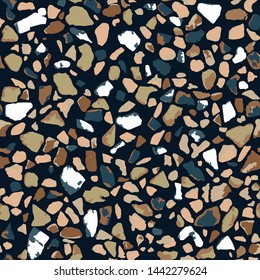Terrazzo flooring, seamless colorful pattern background. Abstract vector texture design for print on floor, wall, tile or textile