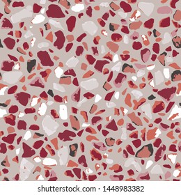 Terrazzo flooring, seamless colorful pattern background. Abstract vector texture design for print on floor, wall, tile or textile