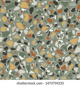 Terrazzo flooring, seamless colorful pattern background. Abstract vector texture design for print on floor, wall, tile or textile