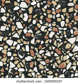 Terrazzo flooring, seamless colorful pattern background. Abstract vector texture design for print on floor, wall, tile or textile