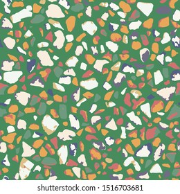 Terrazzo flooring, seamless colorful pattern background. Abstract vector texture design for print on floor, wall, tile or textile