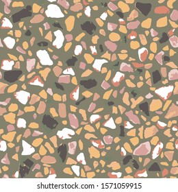 Terrazzo flooring, seamless colorful pattern background. Abstract vector texture design for print on floor, wall, tile or textile
