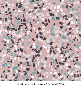 Terrazzo flooring, seamless colorful pattern background. Abstract vector texture design for print on floor, wall, tile or textile