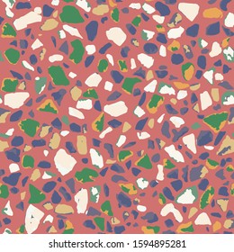 Terrazzo flooring, seamless colorful pattern background. Abstract vector texture design for print on floor, wall, tile or textile