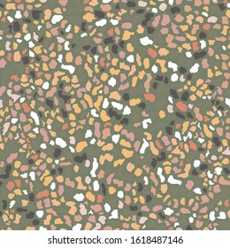 Terrazzo flooring, seamless colorful pattern background. Abstract vector texture design for print on floor, wall, tile or textile