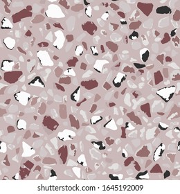 Terrazzo flooring, seamless colorful pattern background. Abstract vector texture design for print on floor, wall, tile or textile