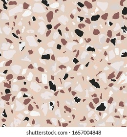 Terrazzo flooring, seamless colorful pattern background. Abstract vector texture design for print on floor, wall, tile or textile