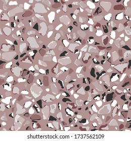 Terrazzo flooring, seamless colorful pattern background. Abstract vector texture design for print on floor, wall, tile or textile