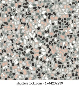 Terrazzo flooring, seamless colorful pattern background. Abstract vector texture design for print on floor, wall, tile or textile
