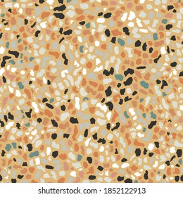 Terrazzo flooring, seamless colorful pattern background. Abstract vector texture design for print on floor, wall, tile or textile