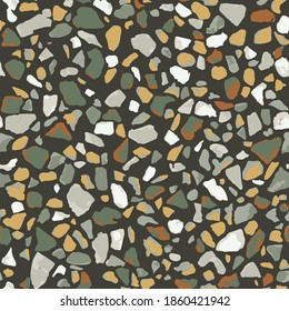 Terrazzo flooring, seamless colorful pattern background. Abstract vector texture design for print on floor, wall, tile or textile