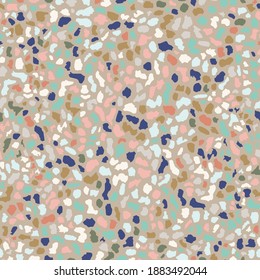 Terrazzo flooring, seamless colorful pattern background. Abstract vector texture design for print on floor, wall, tile or textile