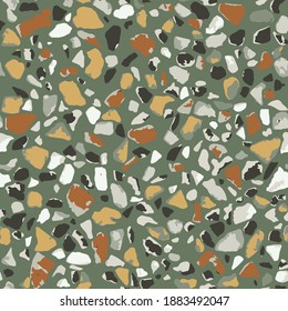 Terrazzo flooring, seamless colorful pattern background. Abstract vector texture design for print on floor, wall, tile or textile