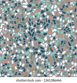 Terrazzo flooring, seamless pattern background texture. Abstract vector design for print on floor, wall, tile or textile