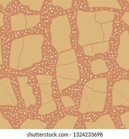 Terrazzo flooring, seamless pattern, brown background texture. Abstract vector design for print on floor, wall, tile or textile.
