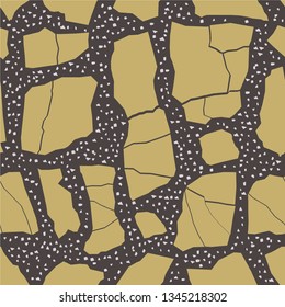 Terrazzo flooring, seamless pattern, brown background texture. Abstract vector design for print on floor, wall, tile or textile.