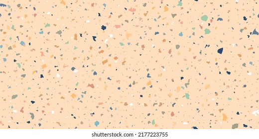 Terrazzo Flooring Seamless Pattern Composed Of Pieces Of Granite, Quartz, Glass And Stone. Marble Floor Texture. Beige Classic Paving Design. Abstract Wall Background. Retro Venetian Stone Material