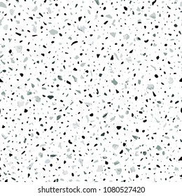 Terrazzo flooring seamless pattern in light colors. Texture of classic italian type of floor in Venetian style composed of natural stone, granite, quartz, marble, glass and concrete