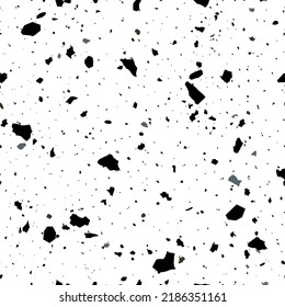 Terrazzo flooring seamless pattern with mosaic natural stone elemens vector
