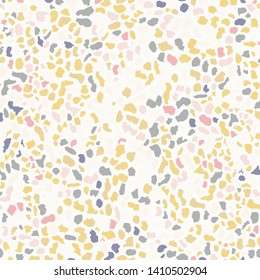 Terrazzo flooring, seamless pattern, pastel background. Abstract vector texture design for print on floor, wall, tile or textile
