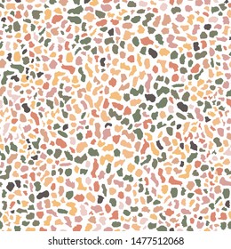Terrazzo flooring, seamless pattern, pastel background. Abstract vector texture design for print on floor, wall, tile or textile