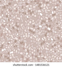 Terrazzo flooring, seamless pattern, pastel background. Abstract vector texture design for print on floor, wall, tile or textile