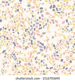 Terrazzo flooring, seamless pattern, pastel background. Abstract vector texture design for print on floor, wall, tile or textile