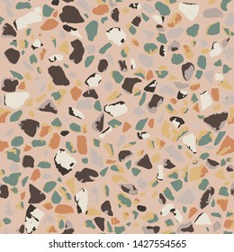 Terrazzo flooring, seamless pattern texture. Abstract vector background design for print on floor, wall, tile or textile