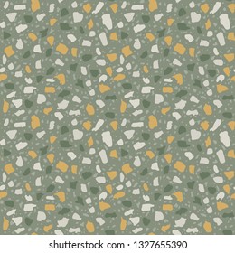 Terrazzo flooring seamless pattern. Textured stone, marble vector
