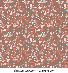 Terrazzo flooring seamless pattern. Textured stone, marble vector