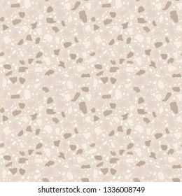Terrazzo flooring seamless pattern. Textured pastel color stone, marble vector.