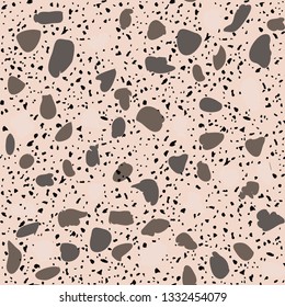 Terrazzo flooring seamless pattern. Vector stone, marble texture.