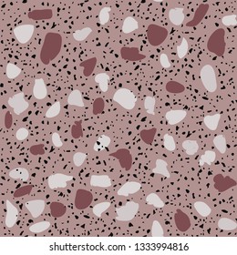 Terrazzo flooring seamless pattern. Vector stone, marble texture.