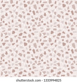 Terrazzo flooring seamless pattern. Vector stone, marble texture, pastel color
