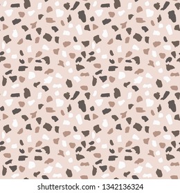 Terrazzo flooring seamless pattern. Vector stone, marble texture, modern surface. Abstract background