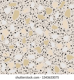 Terrazzo flooring seamless pattern. Vector stone, marble texture. Abstract pastel background