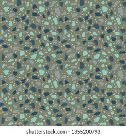 Terrazzo flooring seamless pattern. Vector stone, marble texture. Abstract background