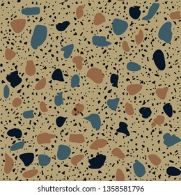 Terrazzo flooring seamless pattern. Vector stone, marble texture. Abstract background