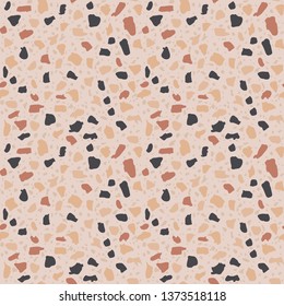 Terrazzo flooring seamless pattern. Vector stone, marble texture. Abstract background